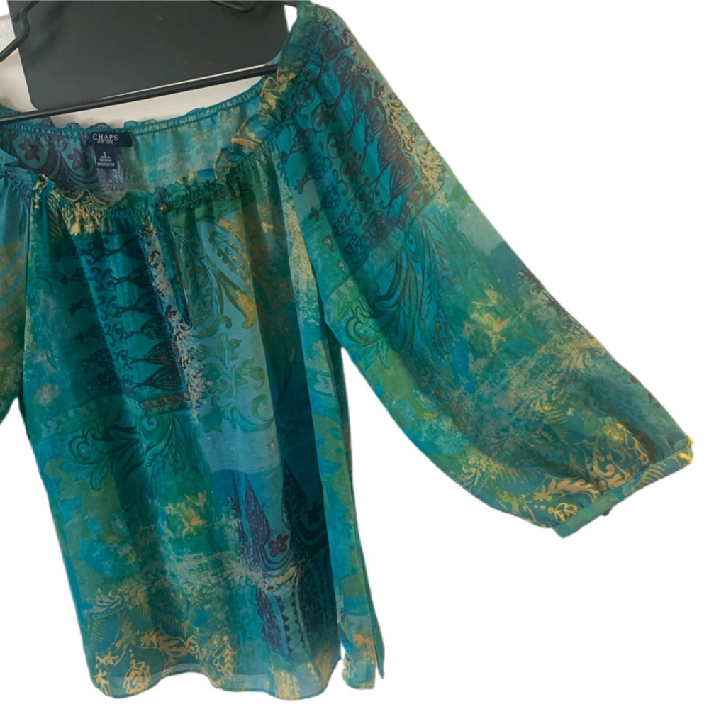 Pre Owned Women’s Chaps Blouse Sz Sm Hippie Vibe Boho Fashionable Comfort Style - Picture 6 of 11